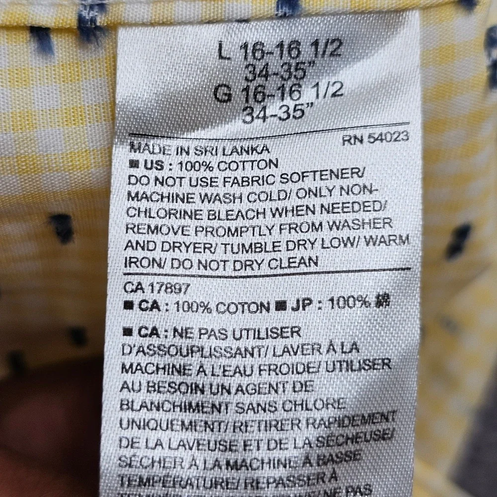 Banana Republic Dress Shirt Men's L‎ Yellow Non-Iron Tailored Slim Fit Button-Up